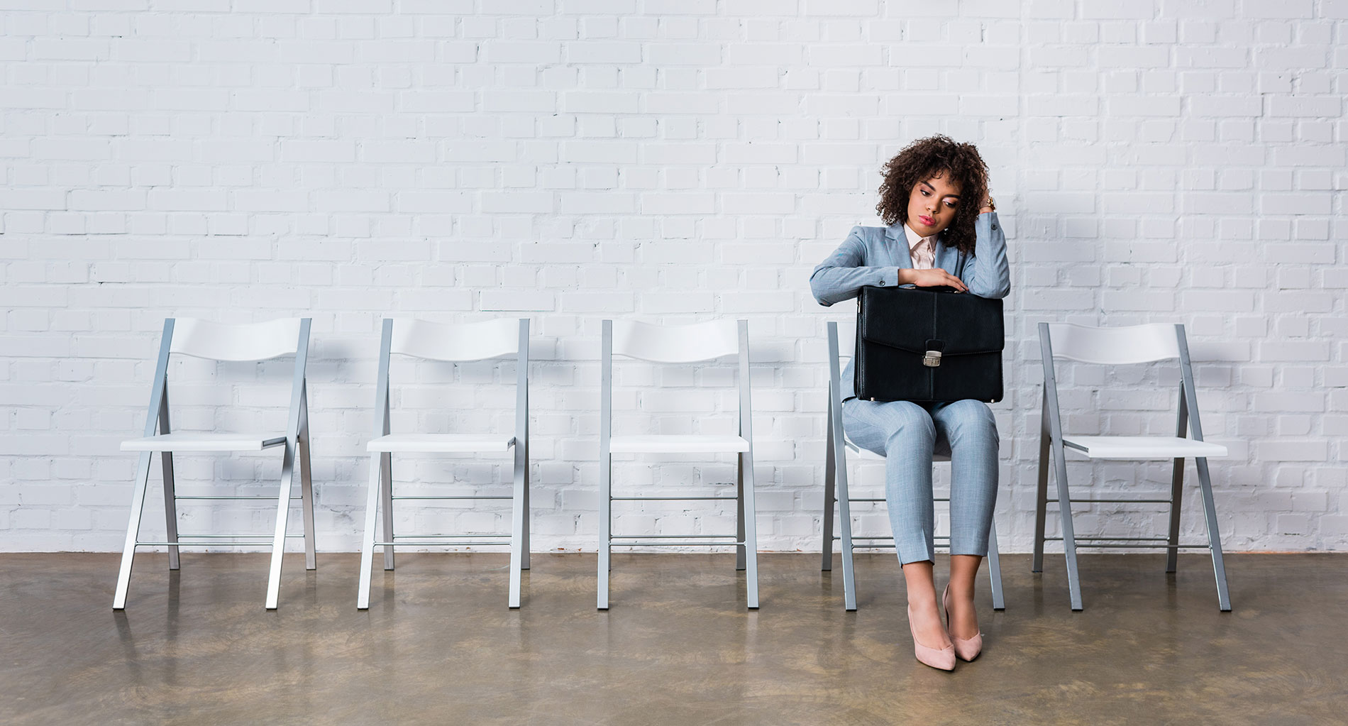 Woman waiting for employment background check results