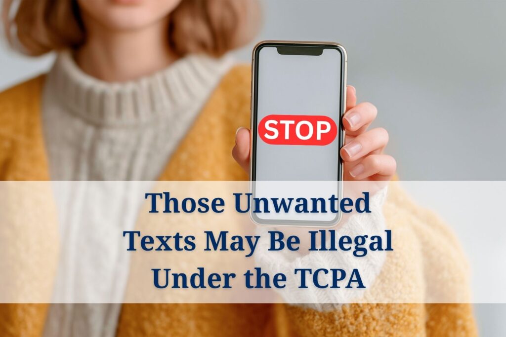 cellphone with stop message to unwanted sales texts, those unwanted texts may be illegal under the TCPA